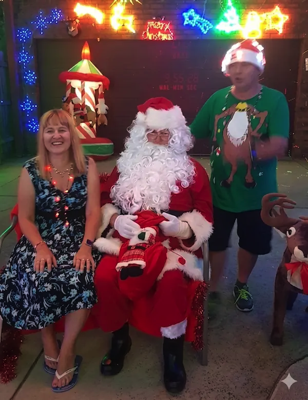 Santa entertains at Christmas in July party